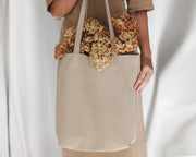 M Tote Bag -Cuoio