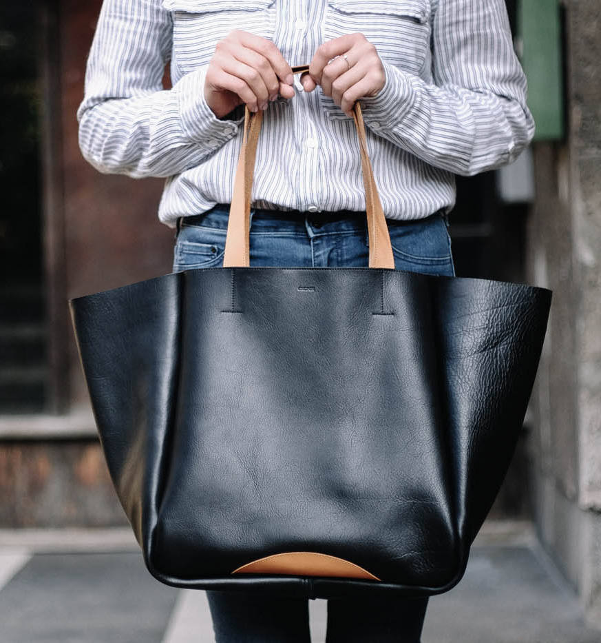 Vegan Xl Tote Bag - Nero